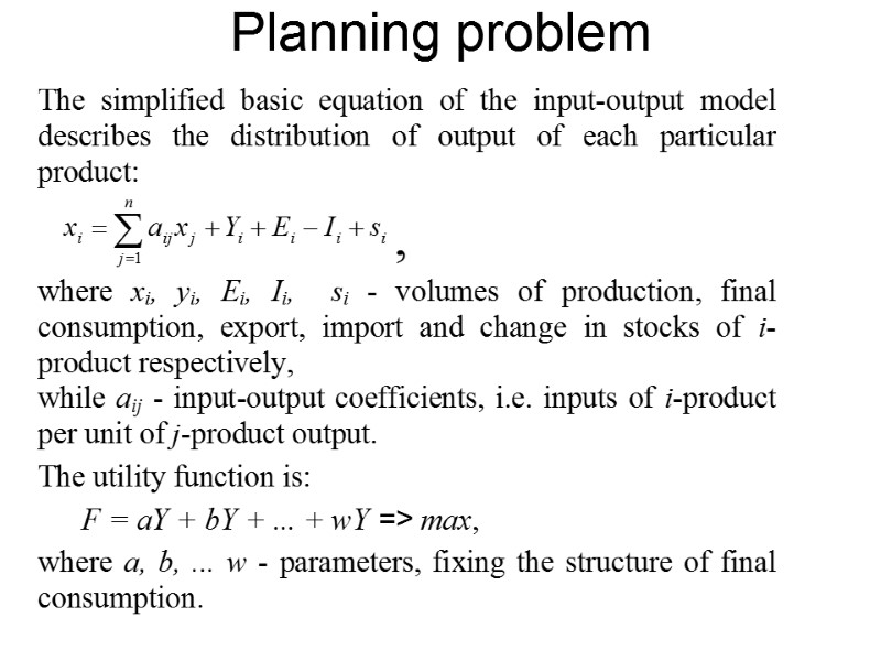 Planning problem